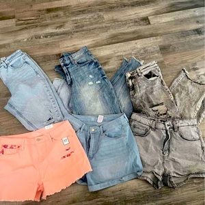 Lot of 6 3 shorts 3 jeans size 10 Aero Target Walmart brands